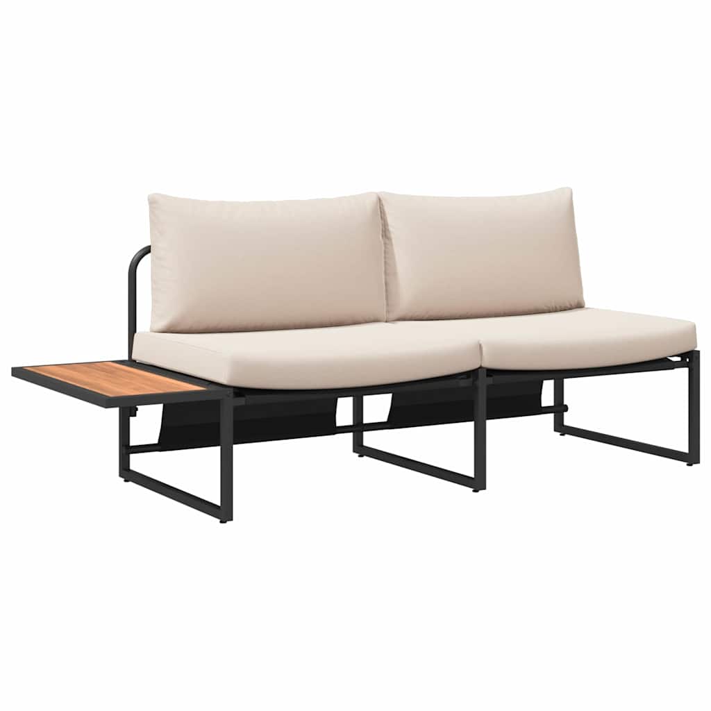 vidaXL Sofa Ogrodowa z poduszką Ciemnoszary 200,5 x 70 x 85,5 cm Stal