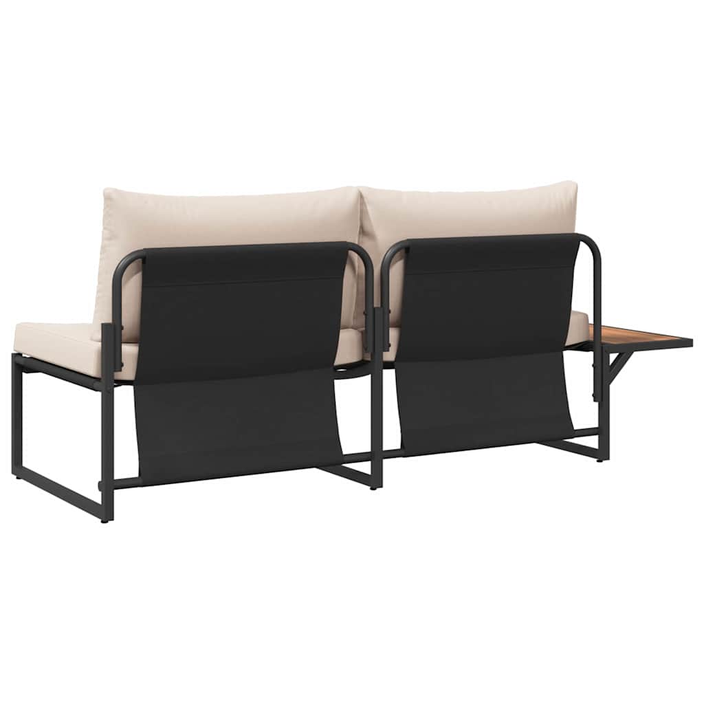 vidaXL Sofa Ogrodowa z poduszką Ciemnoszary 200,5 x 70 x 85,5 cm Stal