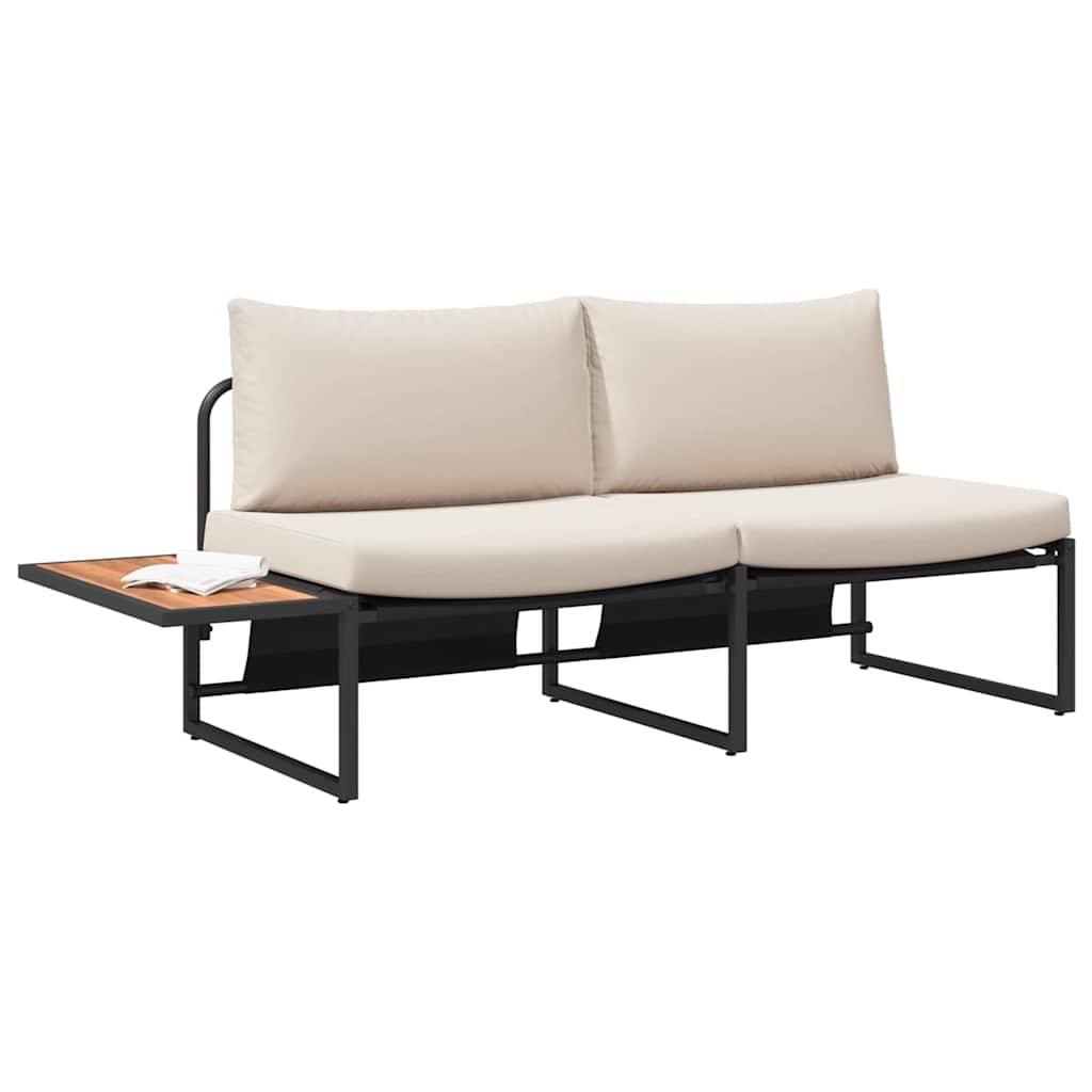 vidaXL Sofa Ogrodowa z poduszką Ciemnoszary 200,5 x 70 x 85,5 cm Stal