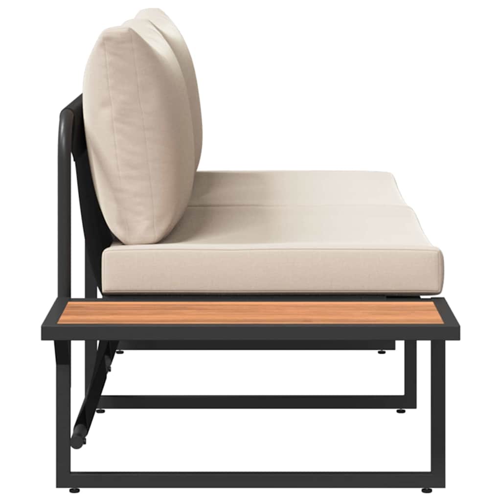 vidaXL Sofa Ogrodowa z poduszką Ciemnoszary 200,5 x 70 x 85,5 cm Stal