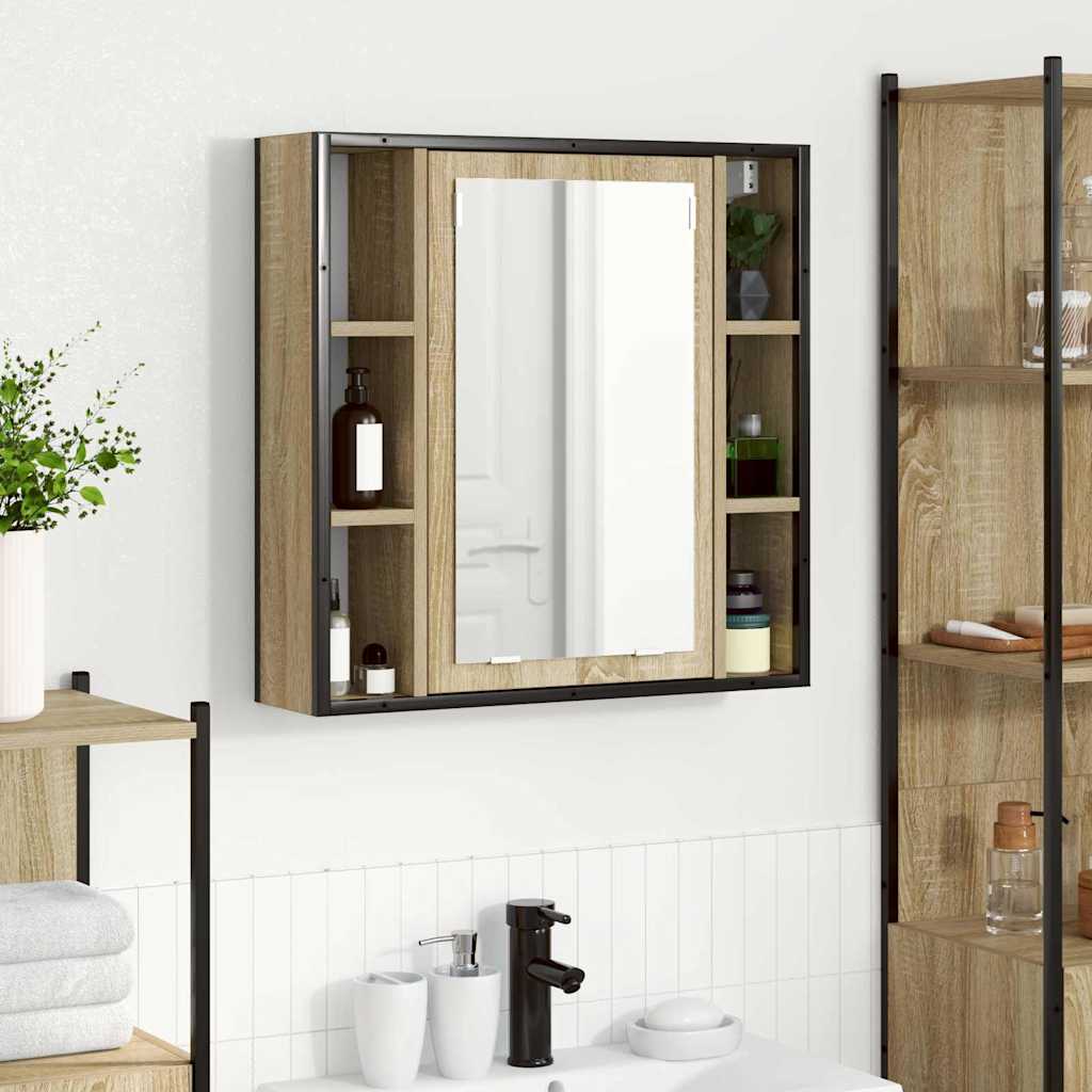 vidaXL Szafka z lustrem z półką z drzwiami Dąb Sonoma 60 x 16 x 60 cm