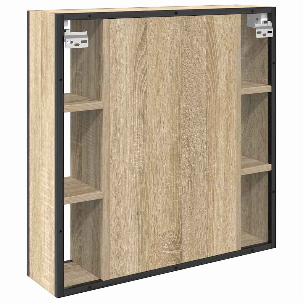 vidaXL Szafka z lustrem z półką z drzwiami Dąb Sonoma 60 x 16 x 60 cm