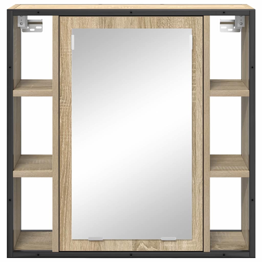 vidaXL Szafka z lustrem z półką z drzwiami Dąb Sonoma 60 x 16 x 60 cm