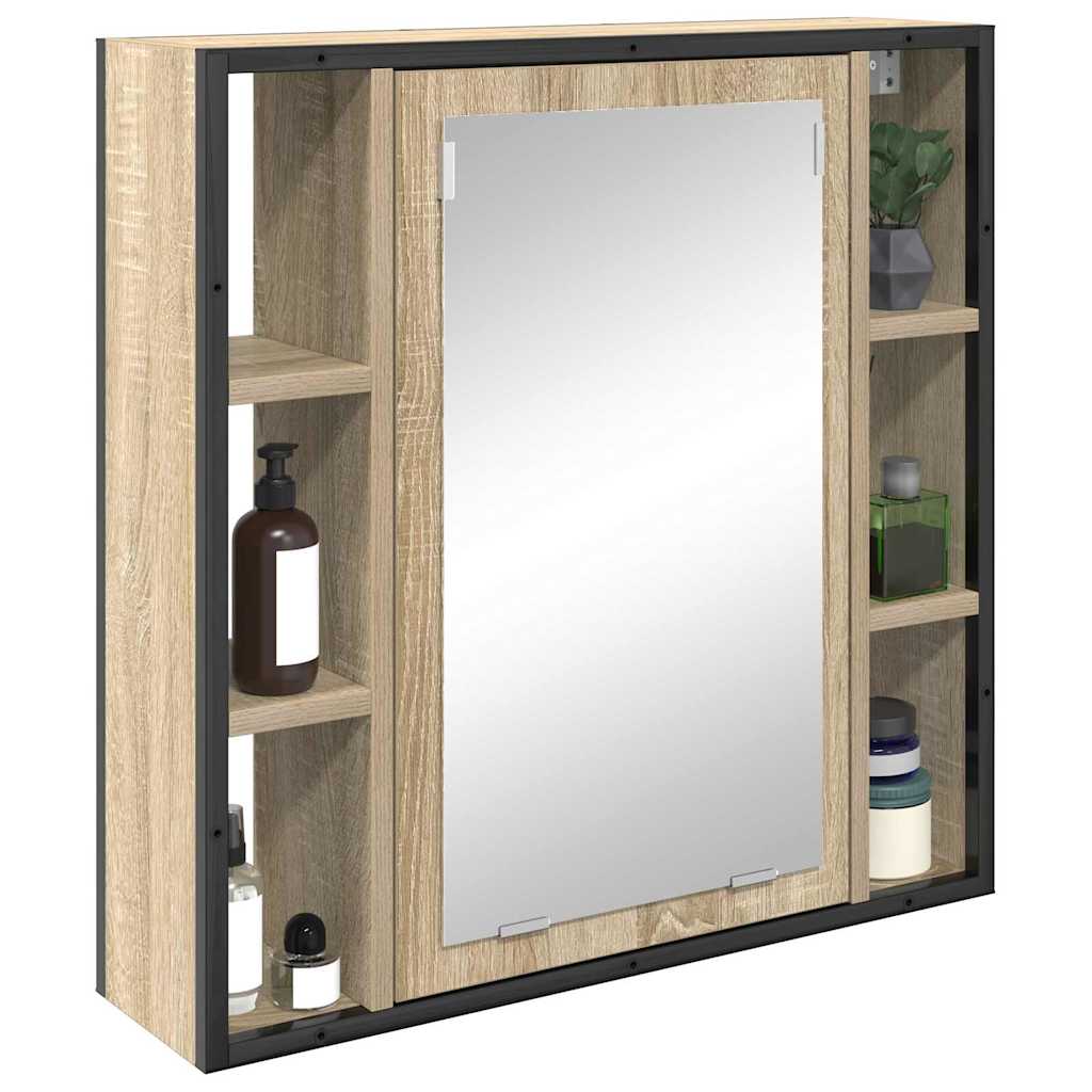 vidaXL Szafka z lustrem z półką z drzwiami Dąb Sonoma 60 x 16 x 60 cm