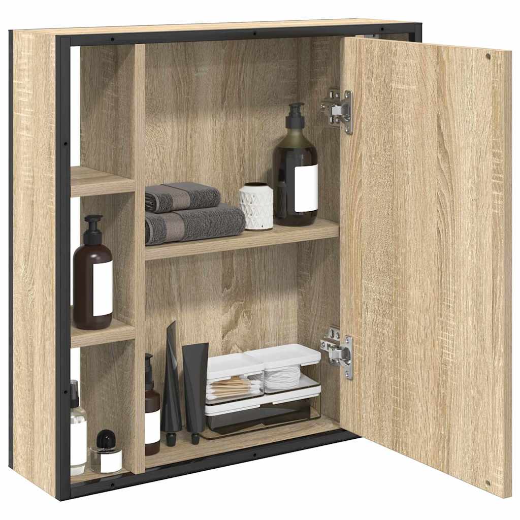 vidaXL Szafka z lustrem z półką z drzwiami Dąb Sonoma 60 x 16 x 60 cm