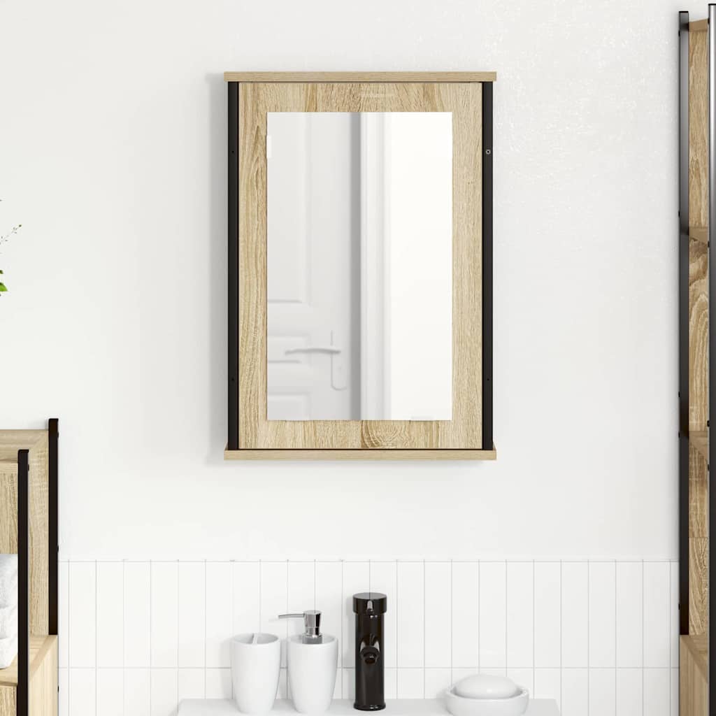 vidaXL Szafka z lustrem z półką z drzwiami Dąb Sonoma 42 x 12 x 60 cm