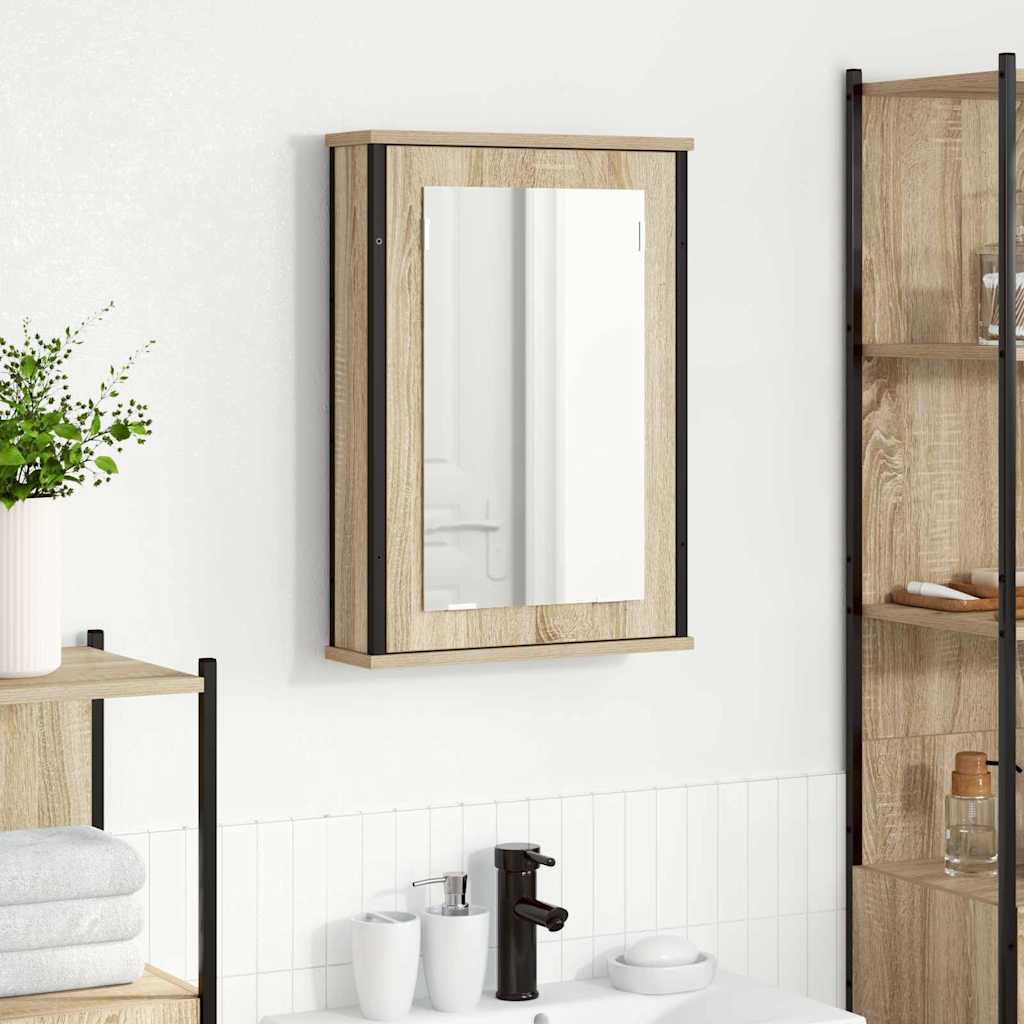 vidaXL Szafka z lustrem z półką z drzwiami Dąb Sonoma 42 x 12 x 60 cm
