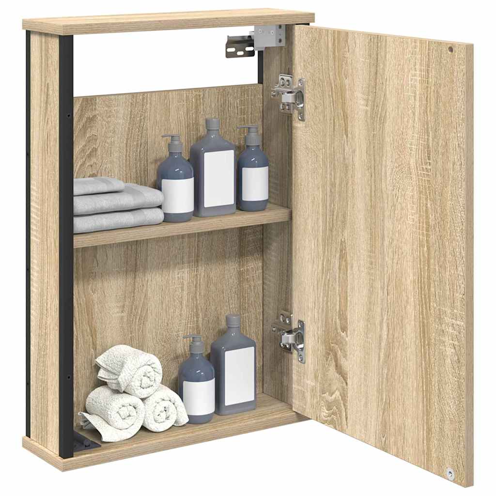 vidaXL Szafka z lustrem z półką z drzwiami Dąb Sonoma 42 x 12 x 60 cm
