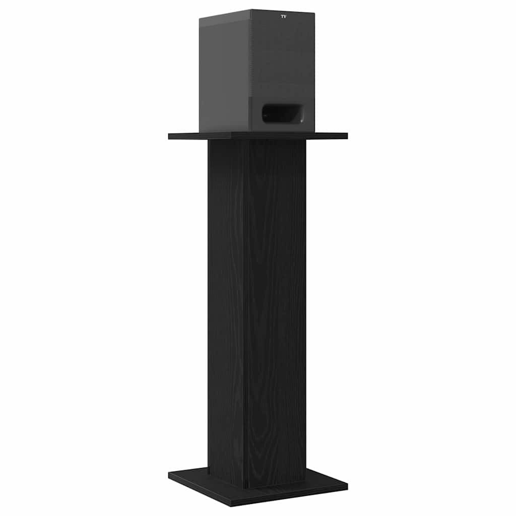 vidaXL Stojaki na głośniki 2 pcs Czarny Dąb 30 x 30 x 80 cm