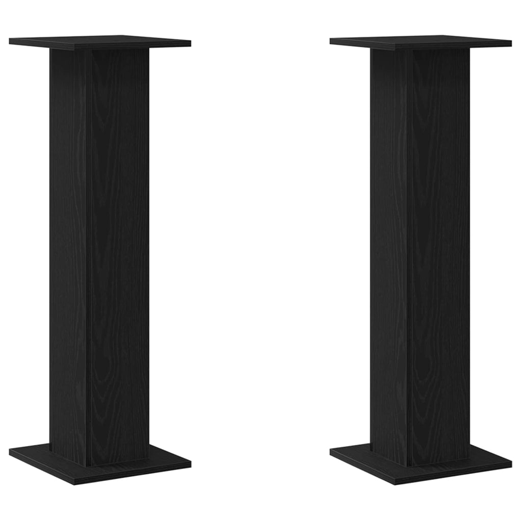 vidaXL Stojaki na głośniki 2 pcs Czarny Dąb 30 x 30 x 95 cm