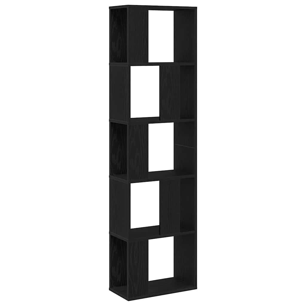 vidaXL Półka na książki Czarny Dąb 45 x 23,5 x 162,5 cm