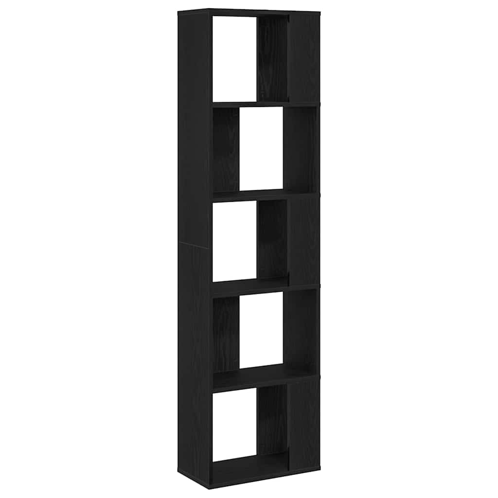 vidaXL Półka na książki Czarny Dąb 45 x 23,5 x 162,5 cm