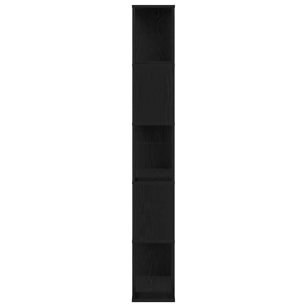 vidaXL Półka na książki Czarny Dąb 45 x 23,5 x 162,5 cm