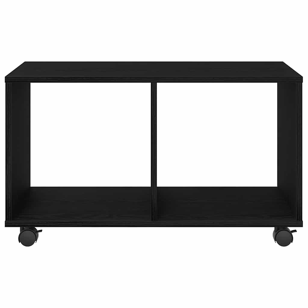 vidaXL Stolik końcowy z półką z kołem Czarny Dąb 72 x 33 x 42,5 cm