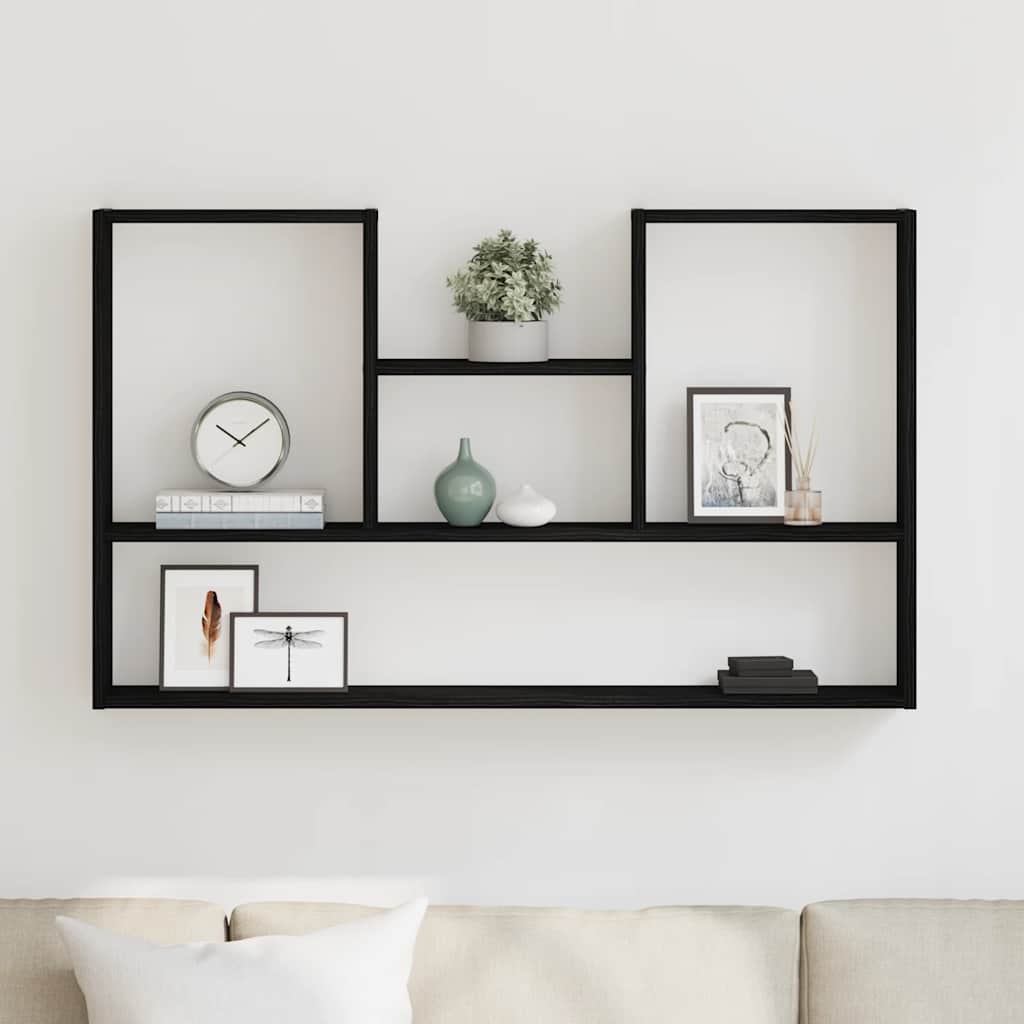 vidaXL Półka ścienna, czarny dąb, 99x15x60 cm, materiał drewnopochodny