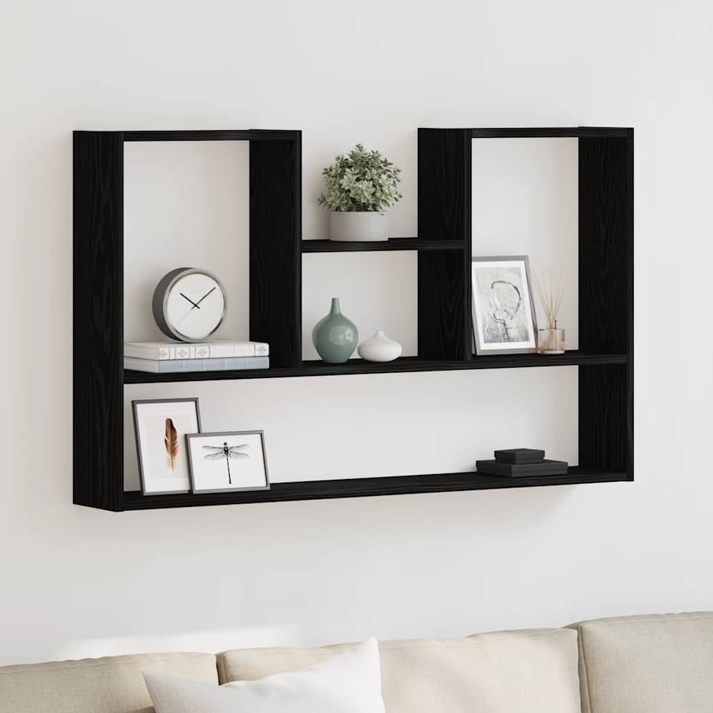 vidaXL Półka ścienna, czarny dąb, 99x15x60 cm, materiał drewnopochodny