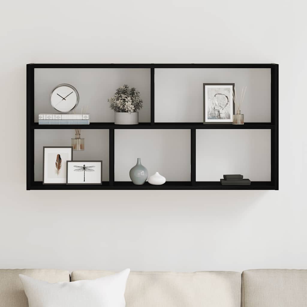 vidaXL Półka ścienna, czarny dąb, 100x25x50cm, materiał drewnopochodny