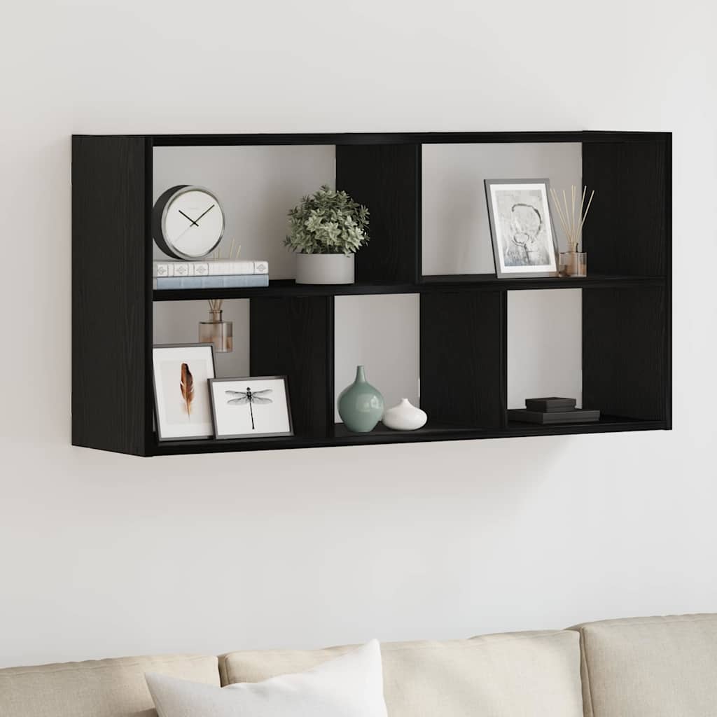 vidaXL Półka ścienna, czarny dąb, 100x25x50cm, materiał drewnopochodny