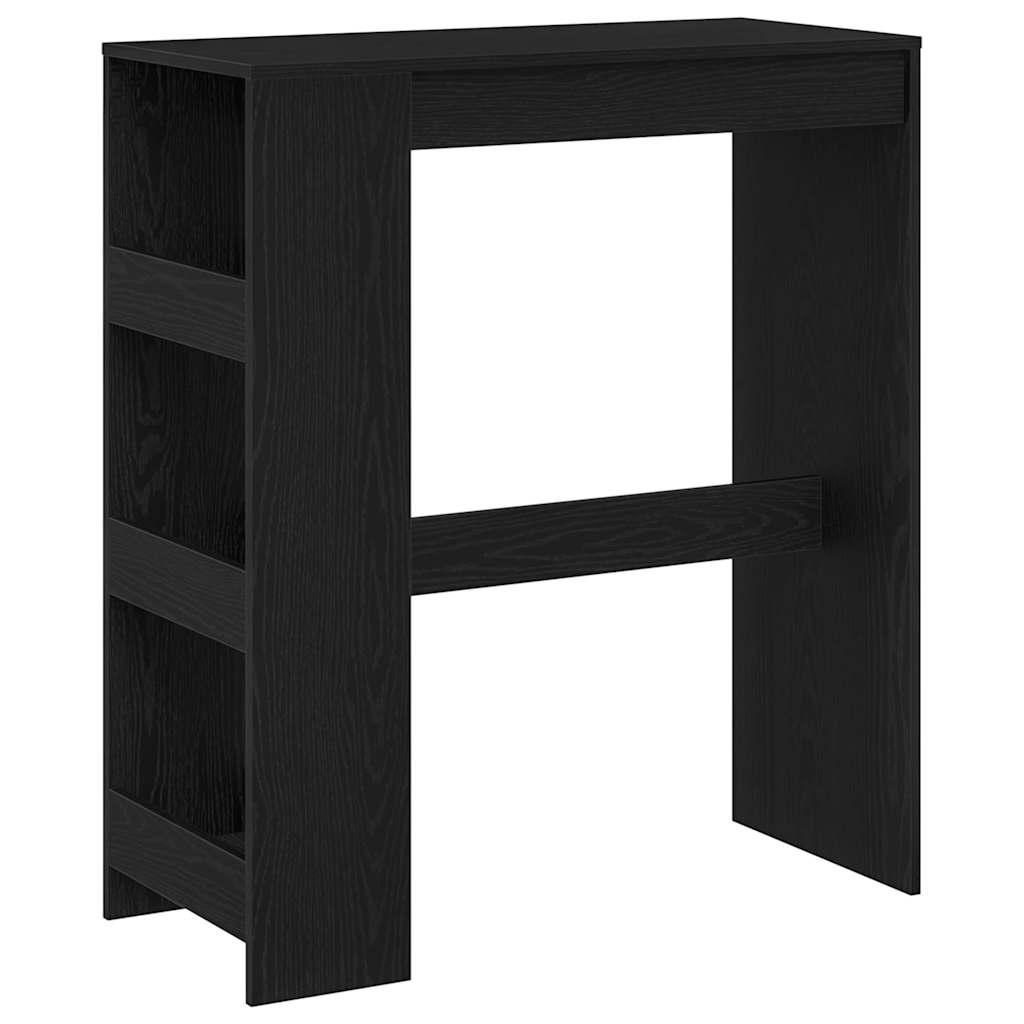 vidaXL Stolik barowy z półkami, czarny dąb, 90x40x103,5 cm