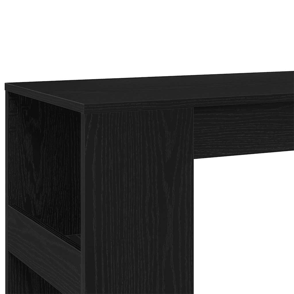 vidaXL Stolik barowy z półkami, czarny dąb, 90x40x103,5 cm
