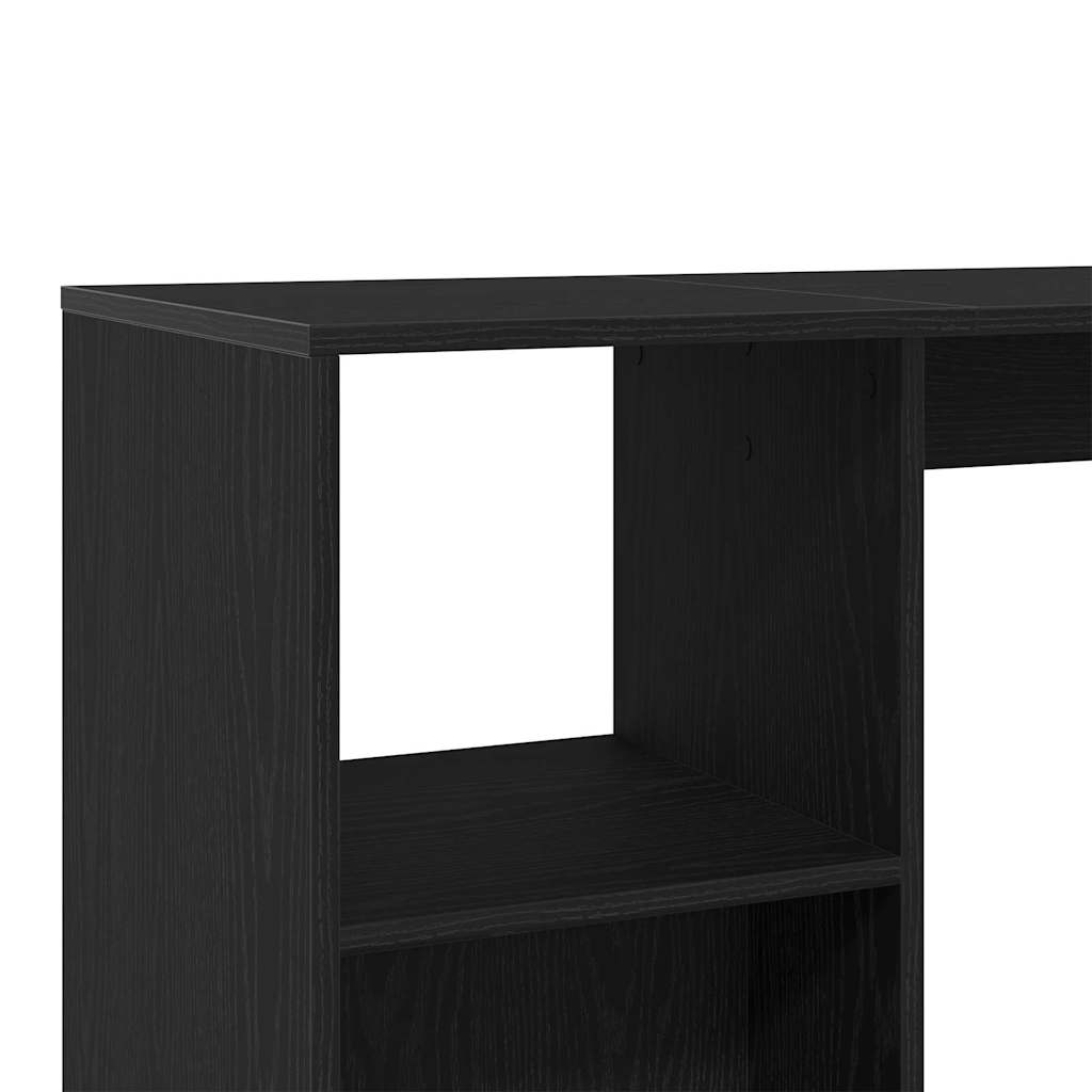 vidaXL Stół barowy z półką Czarny Dąb 124 x 46 x 103.5 cm