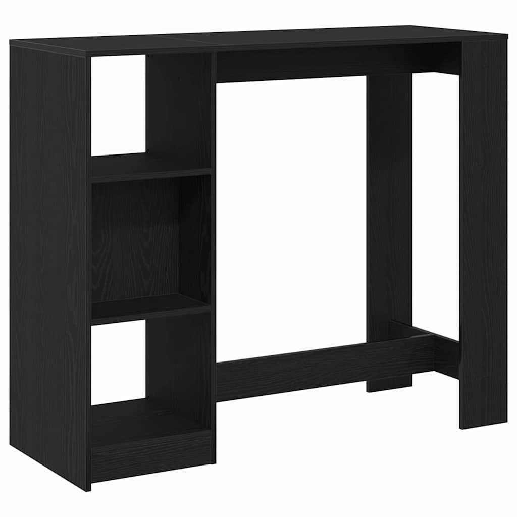 vidaXL Stół barowy z półką Czarny Dąb 124 x 46 x 103.5 cm