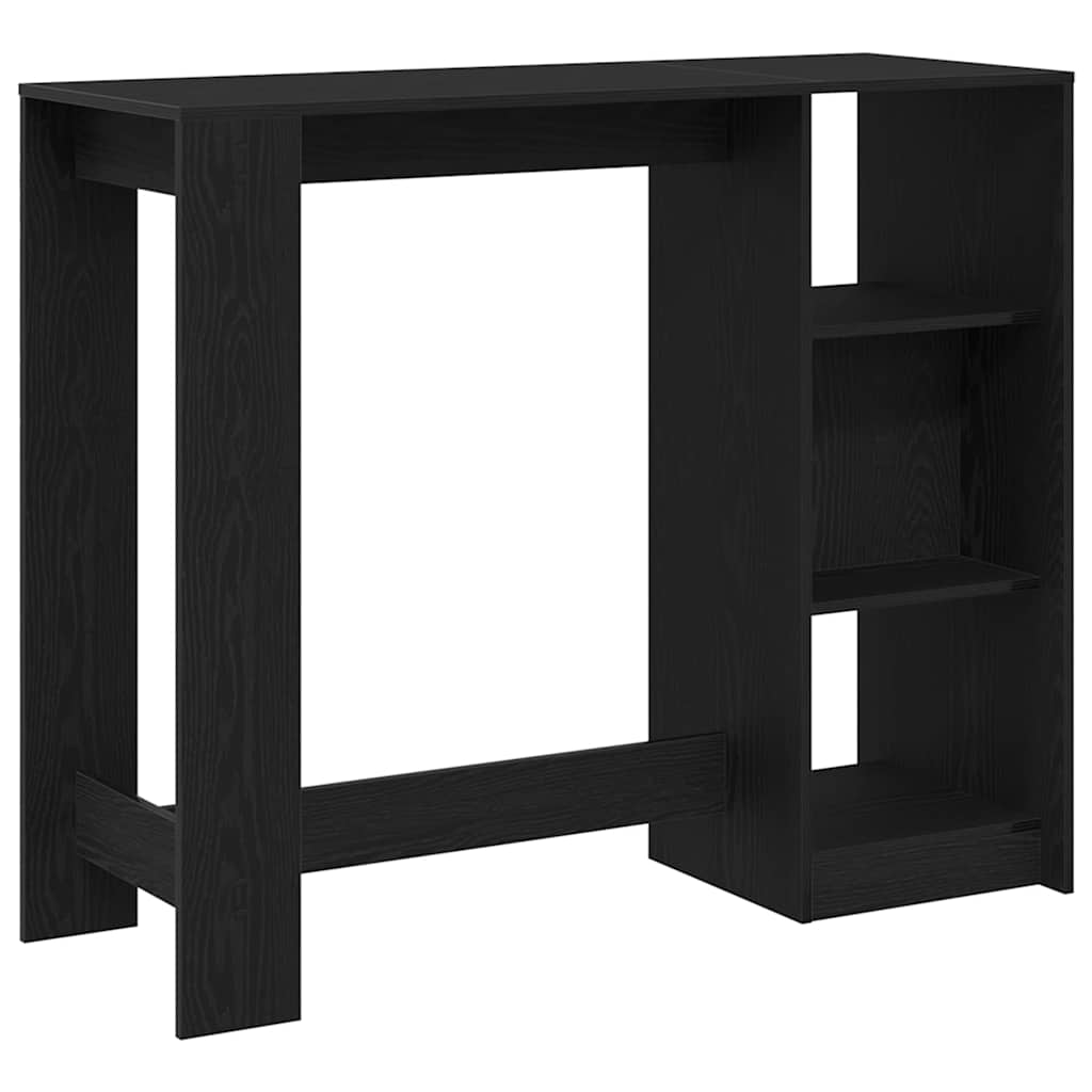 vidaXL Stół barowy z półką Czarny Dąb 124 x 46 x 103.5 cm