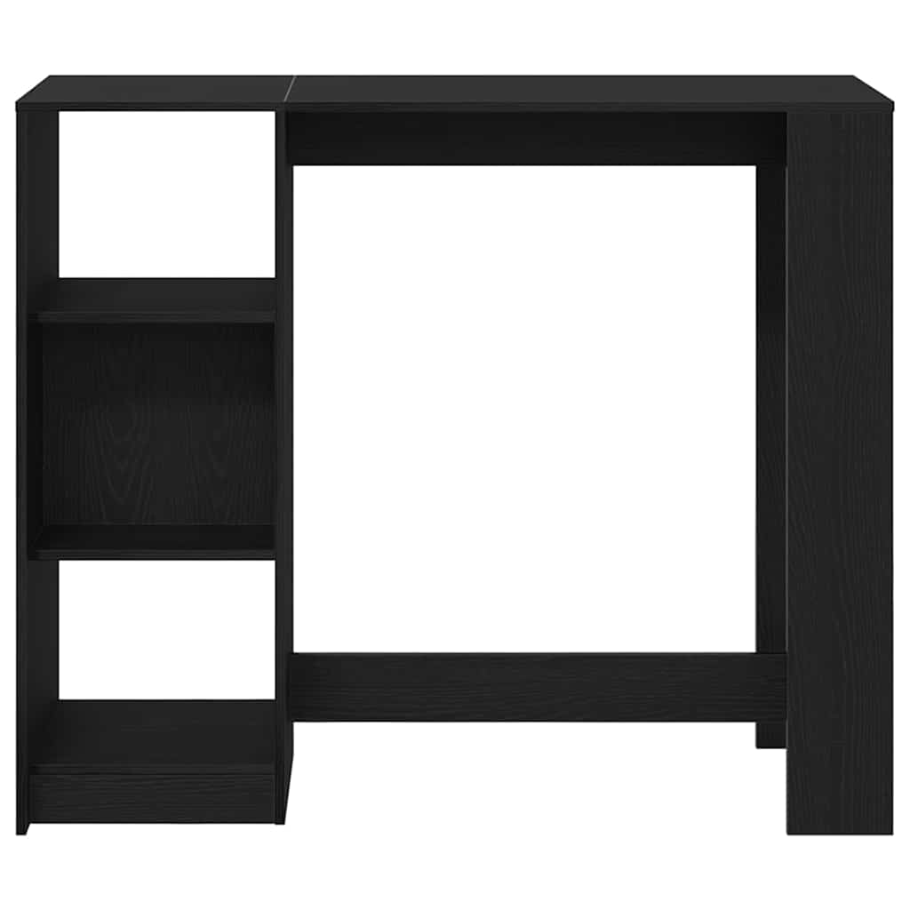 vidaXL Stół barowy z półką Czarny Dąb 124 x 46 x 103.5 cm