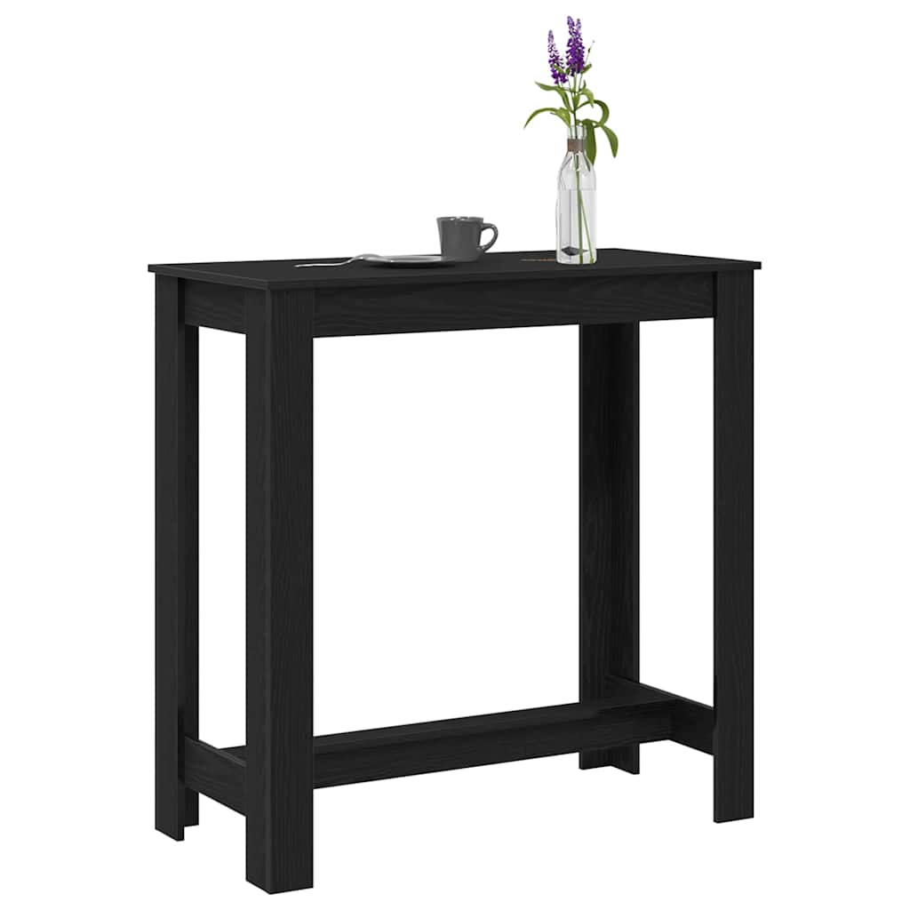 vidaXL Stół barowy Czarny Dąb 102 x 50 x 103.5 cm