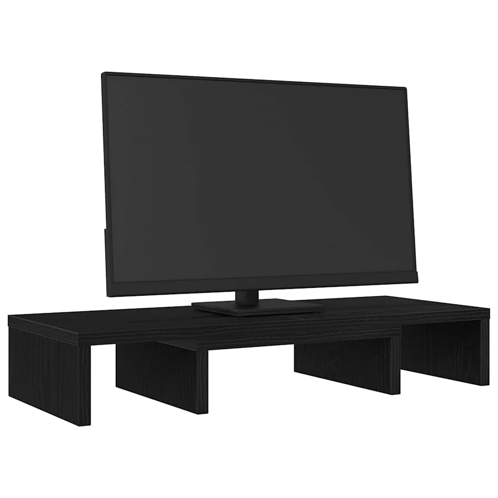vidaXL Podstawka pod monitor, regulowana, czarny dąb, 60x24x10,5 cm