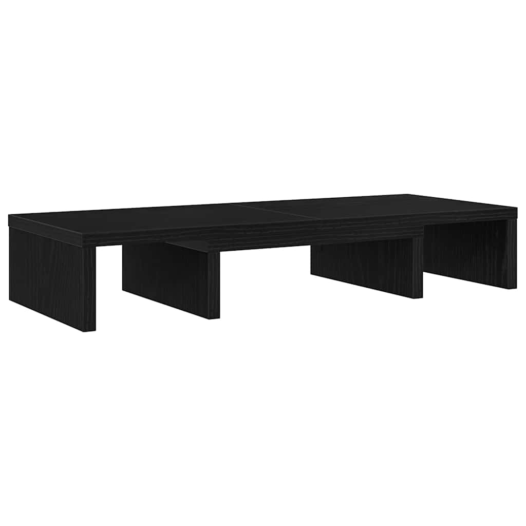 vidaXL Podstawka pod monitor, regulowana, czarny dąb, 60x24x10,5 cm
