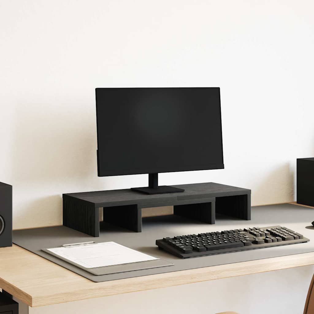 vidaXL Podstawka pod monitor, regulowana, czarny dąb, 60x24x10,5 cm