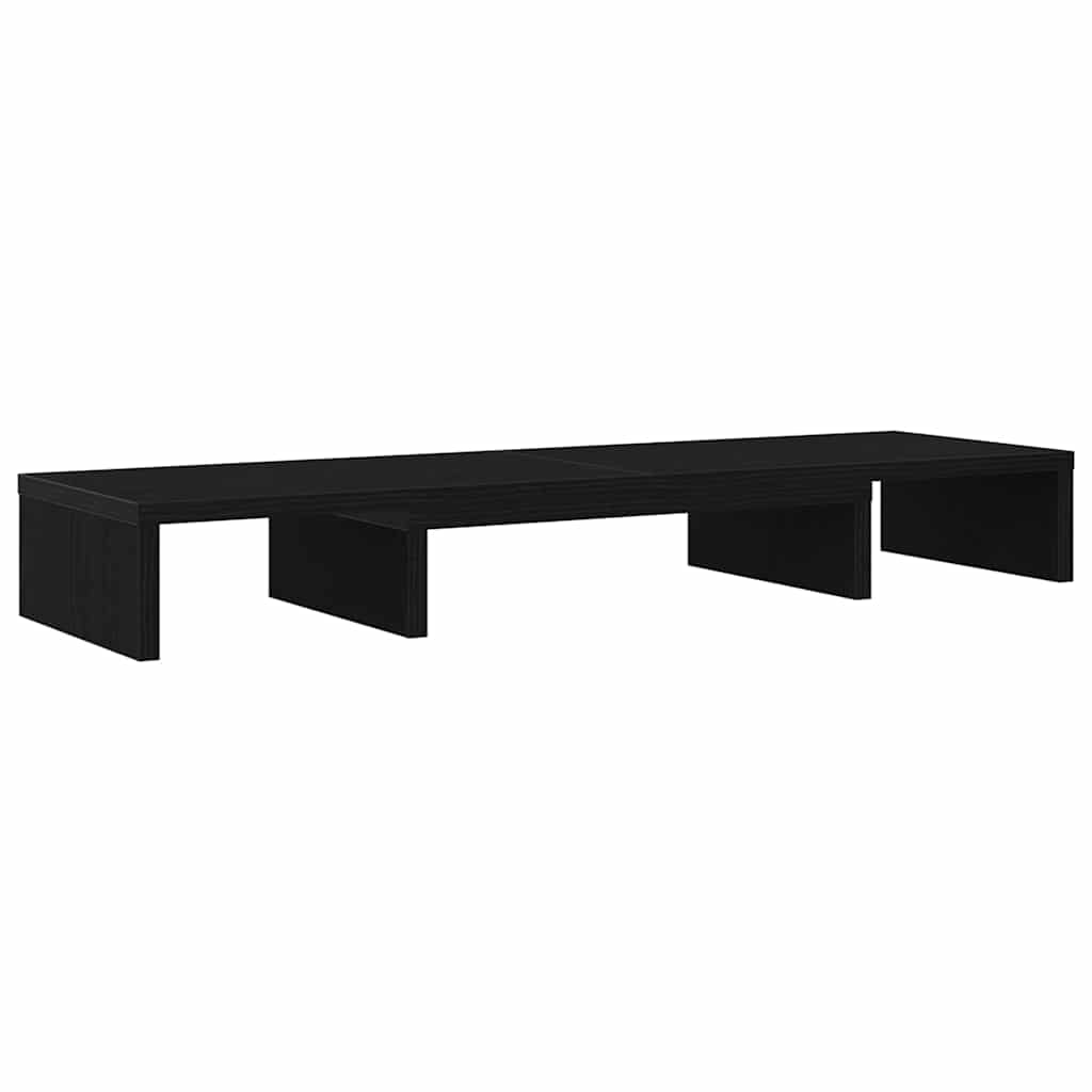 vidaXL Podstawka pod monitor, regulowana, czarny dąb, 80x24x10,5 cm