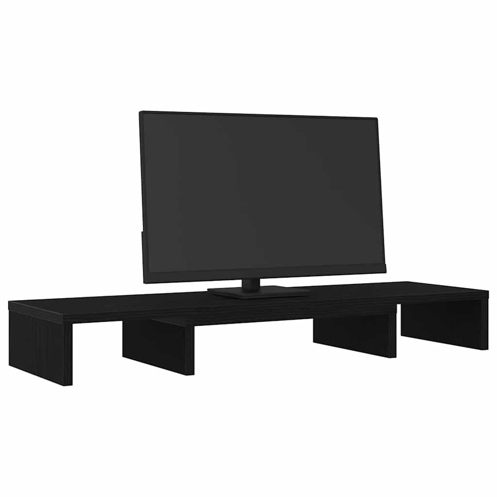 vidaXL Podstawka pod monitor, regulowana, czarny dąb, 80x24x10,5 cm