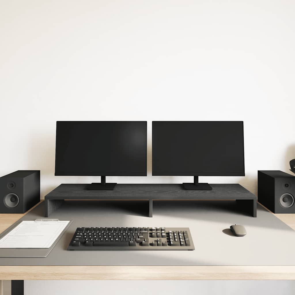 vidaXL Podstawka pod monitor, czarny dąb, 100x27x10 cm