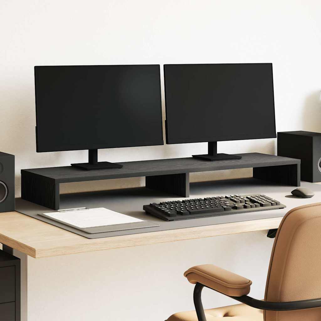 vidaXL Podstawka pod monitor, czarny dąb, 100x27x10 cm