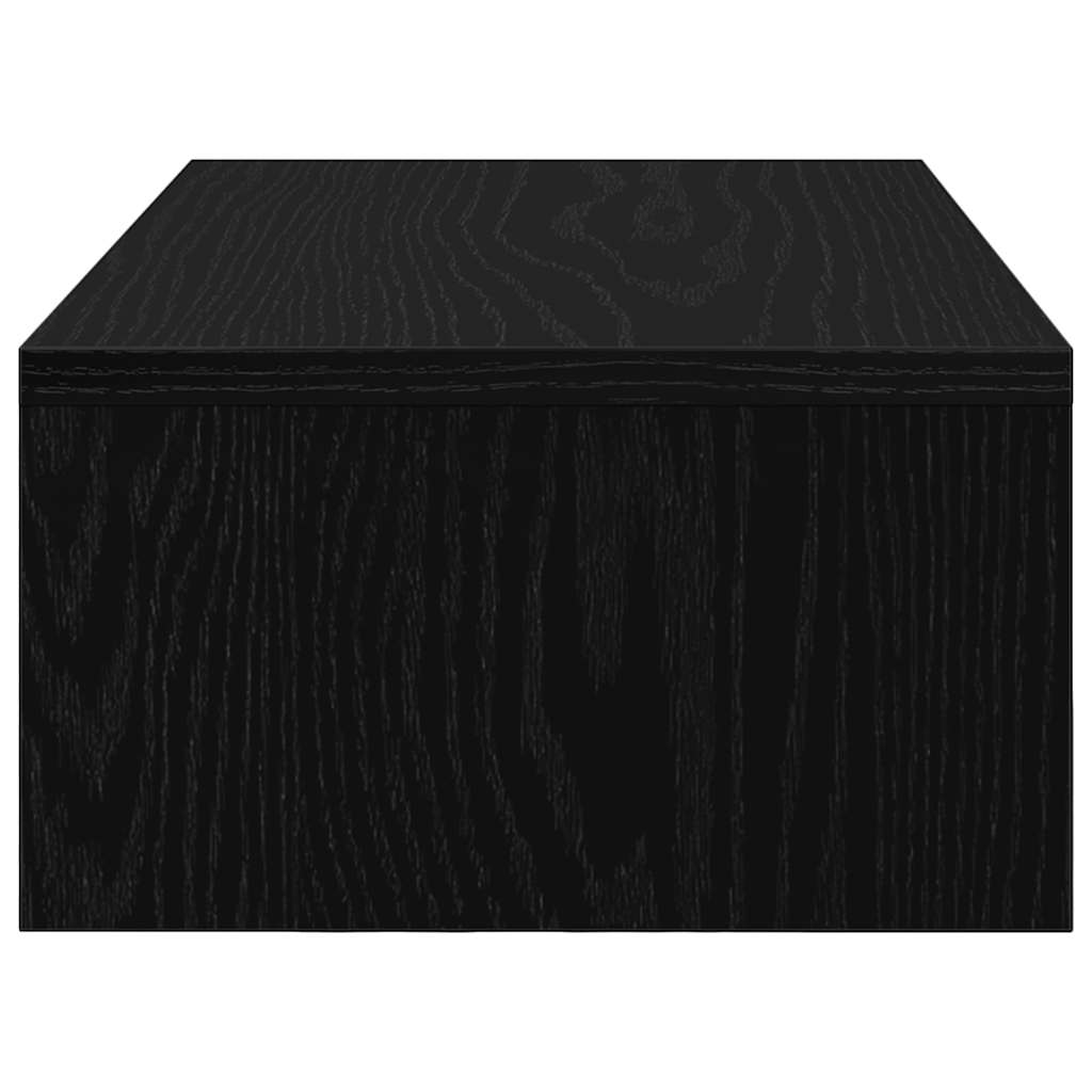 vidaXL Podstawka pod monitor, z szufladami, czarny dąb, 50x27x15 cm