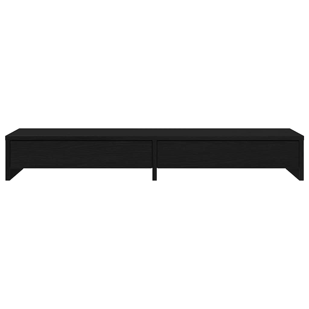 vidaXL Podstawka pod monitor, z szufladami, czarny dąb, 100x27x15 cm