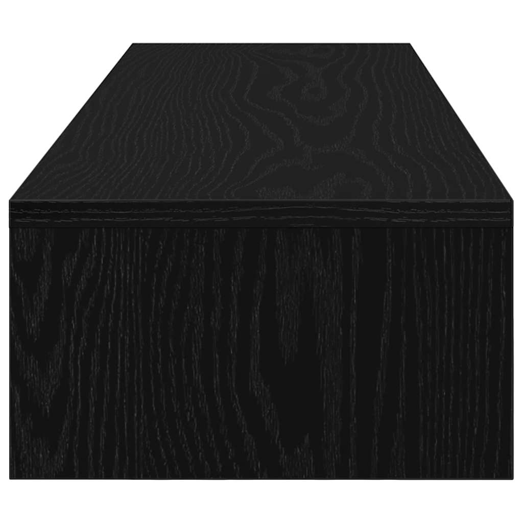 vidaXL Podstawka pod monitor, z szufladami, czarny dąb, 100x27x15 cm