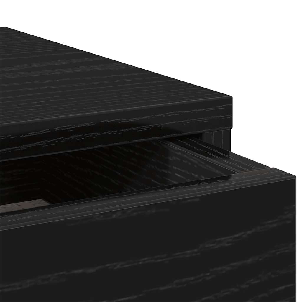 vidaXL Podstawka pod monitor, z szufladami, czarny dąb, 100x27x15 cm