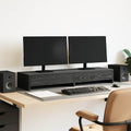 vidaXL Podstawka pod monitor, z szufladami, czarny dąb, 100x27x15 cm