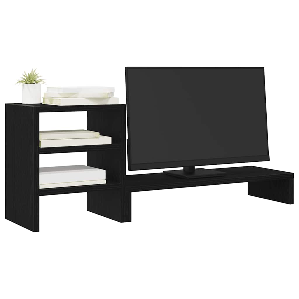 vidaXL Podstawka pod monitor z organizerem, czarny dąb