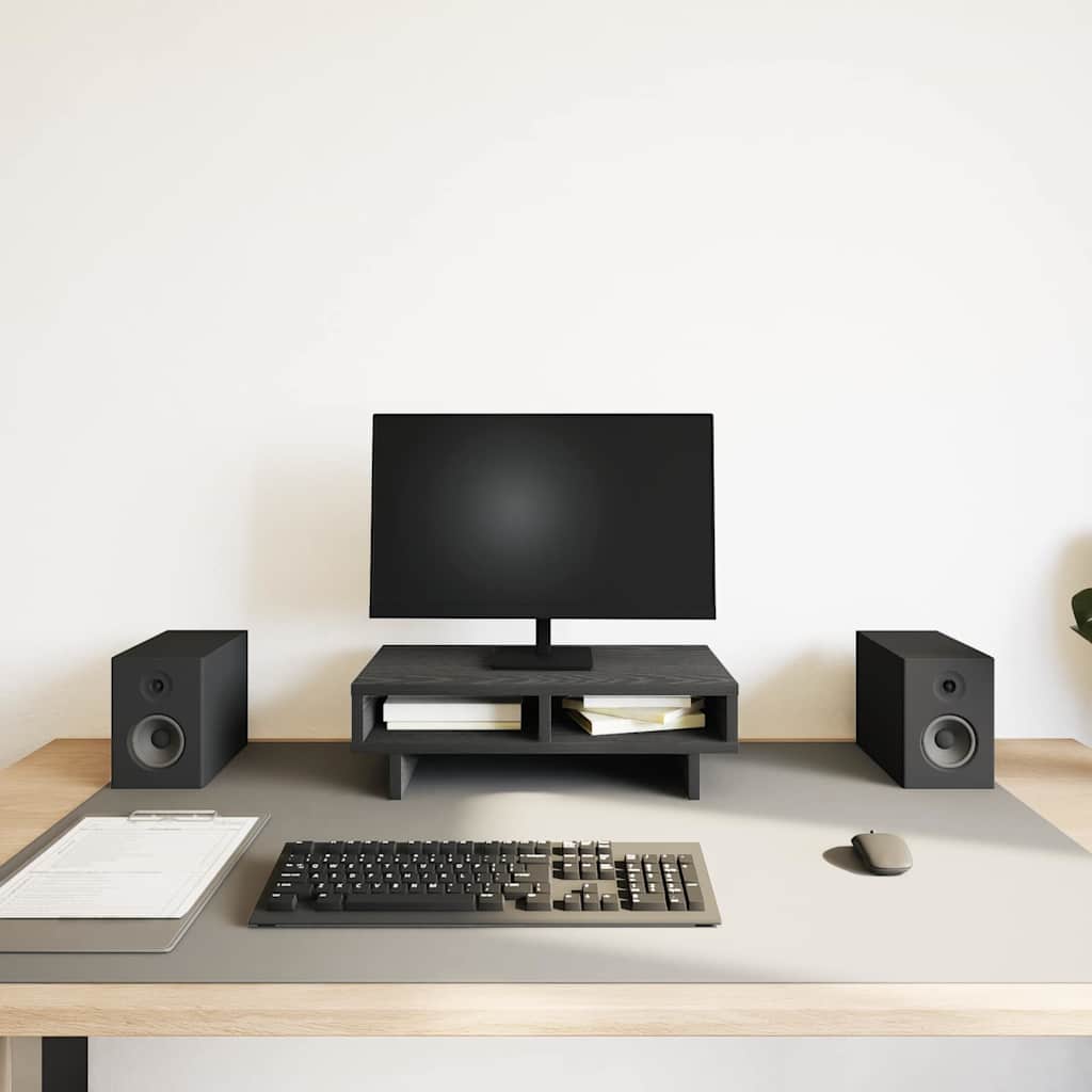 vidaXL Podstawka pod monitor, czarny dąb, 50x27x15 cm