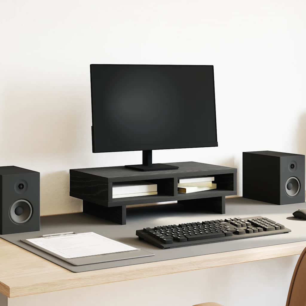 vidaXL Podstawka pod monitor, czarny dąb, 50x27x15 cm