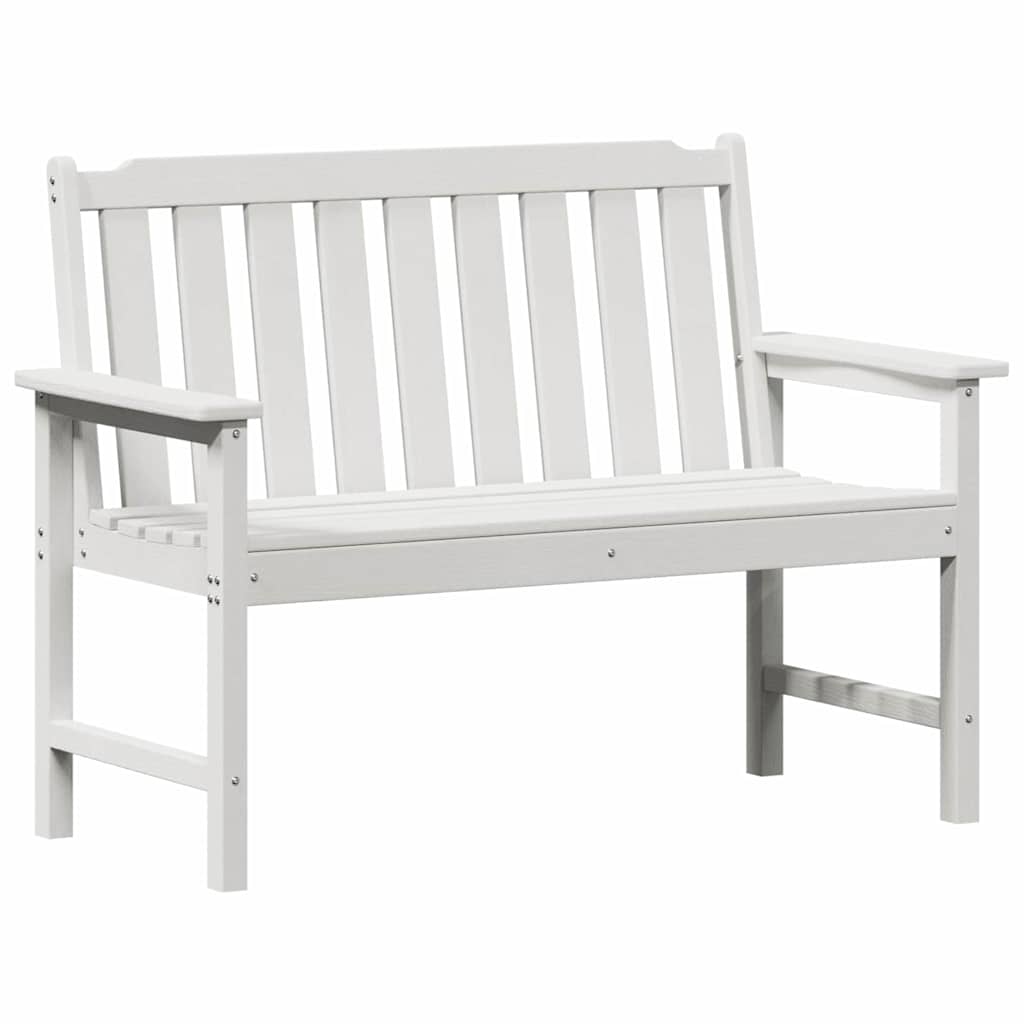 vidaXL Ławka ogrodowa Biały 120 x 59 x 88 cm HDPE