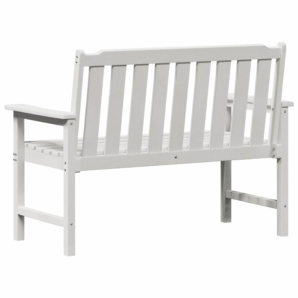 vidaXL Ławka ogrodowa Biały 120 x 59 x 88 cm HDPE