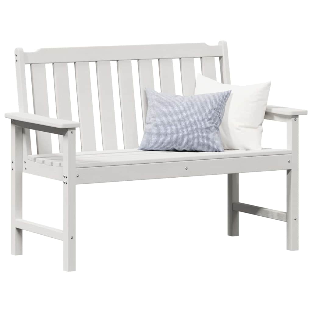 vidaXL Ławka ogrodowa Biały 120 x 59 x 88 cm HDPE