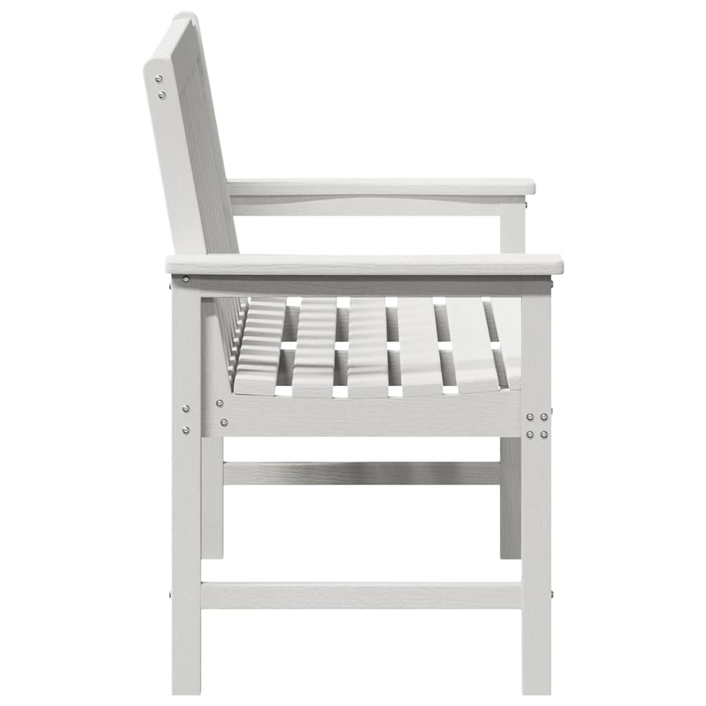 vidaXL Ławka ogrodowa Biały 120 x 59 x 88 cm HDPE