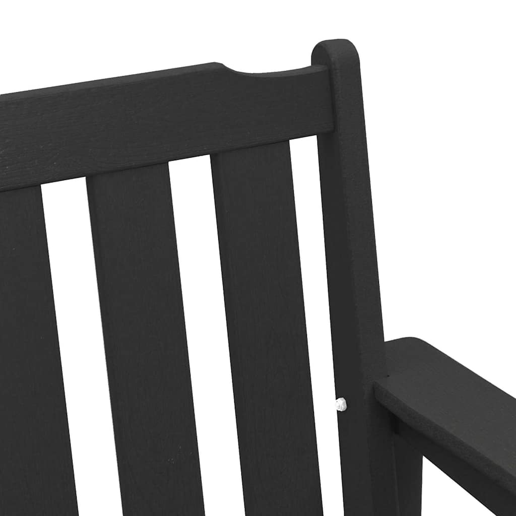 vidaXL Ławka ogrodowa Czarny 120 x 59 x 88 cm HDPE