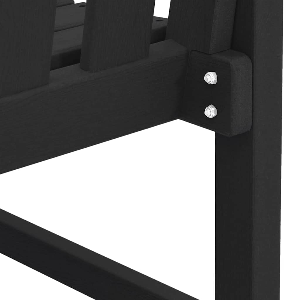 vidaXL Ławka ogrodowa Czarny 120 x 59 x 88 cm HDPE